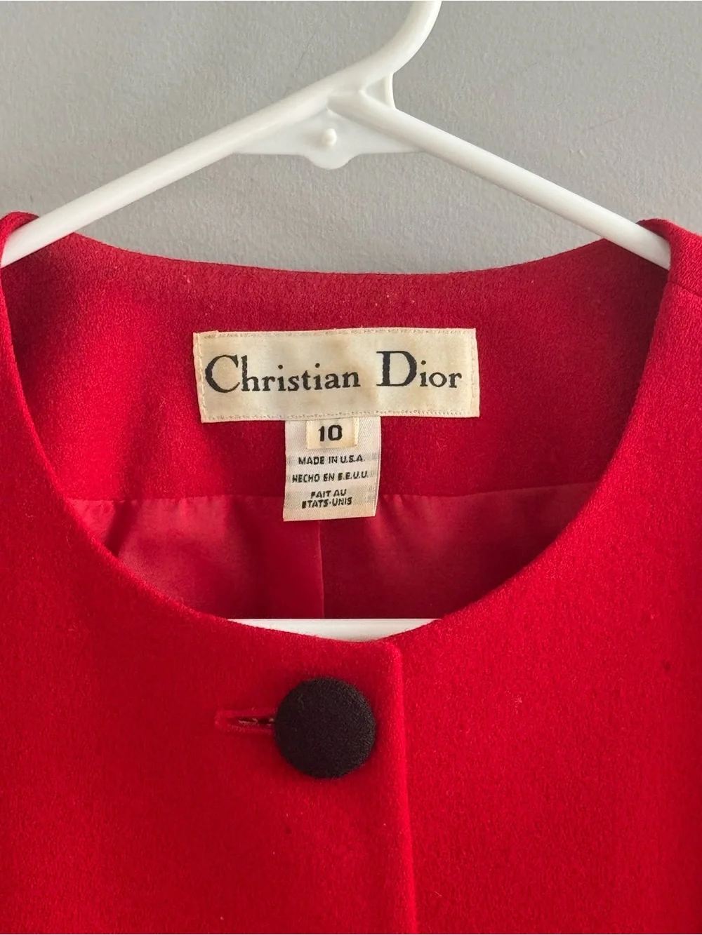 Christian Dior Vintage VTG Red Pure Wool Suit Jacket Y2K 90’s Women’s 10